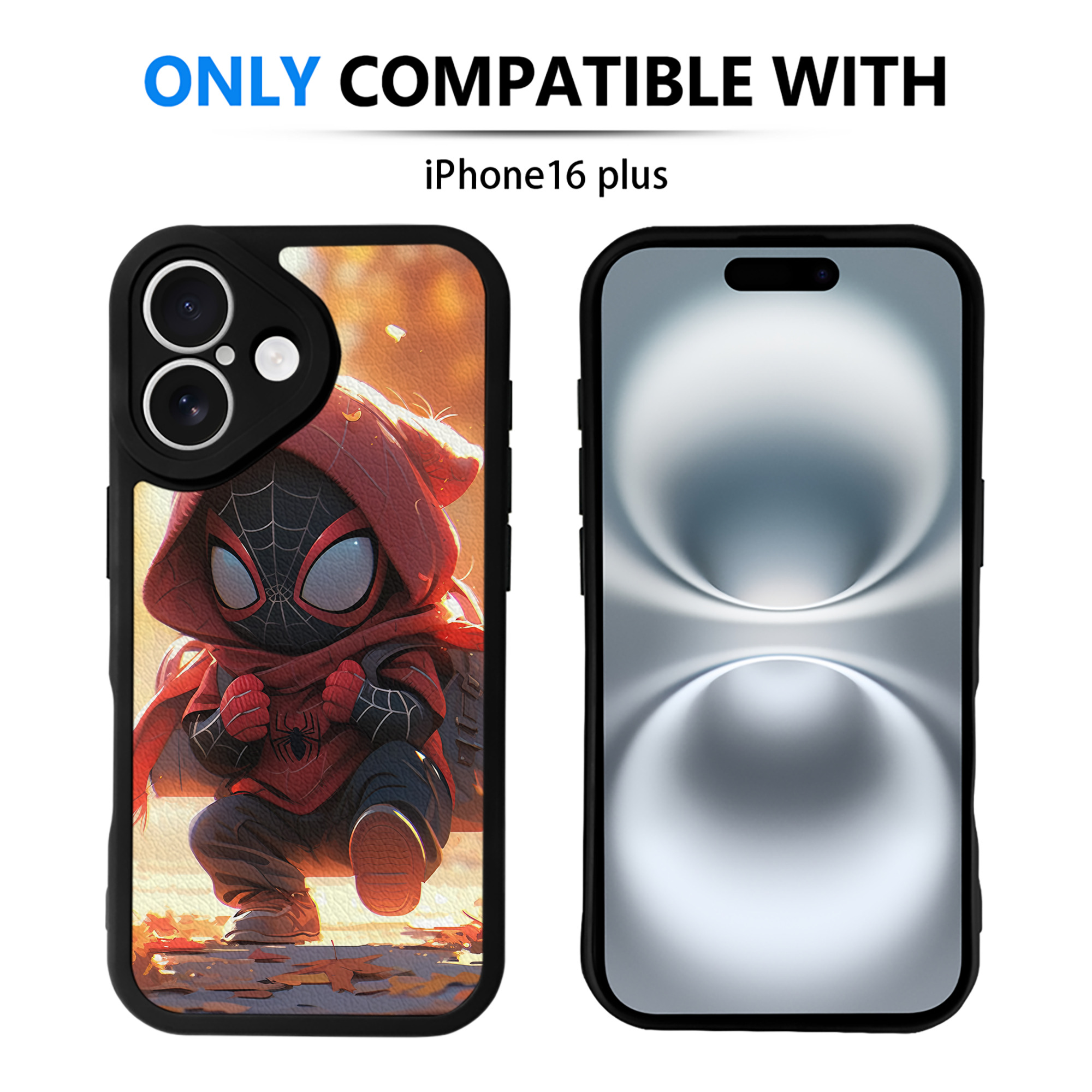 （画像用） Spider Man スパイダーマン 【iPhone 16シリーズ対応】シリコンスマホケース（レザー調） 材質：シリコン